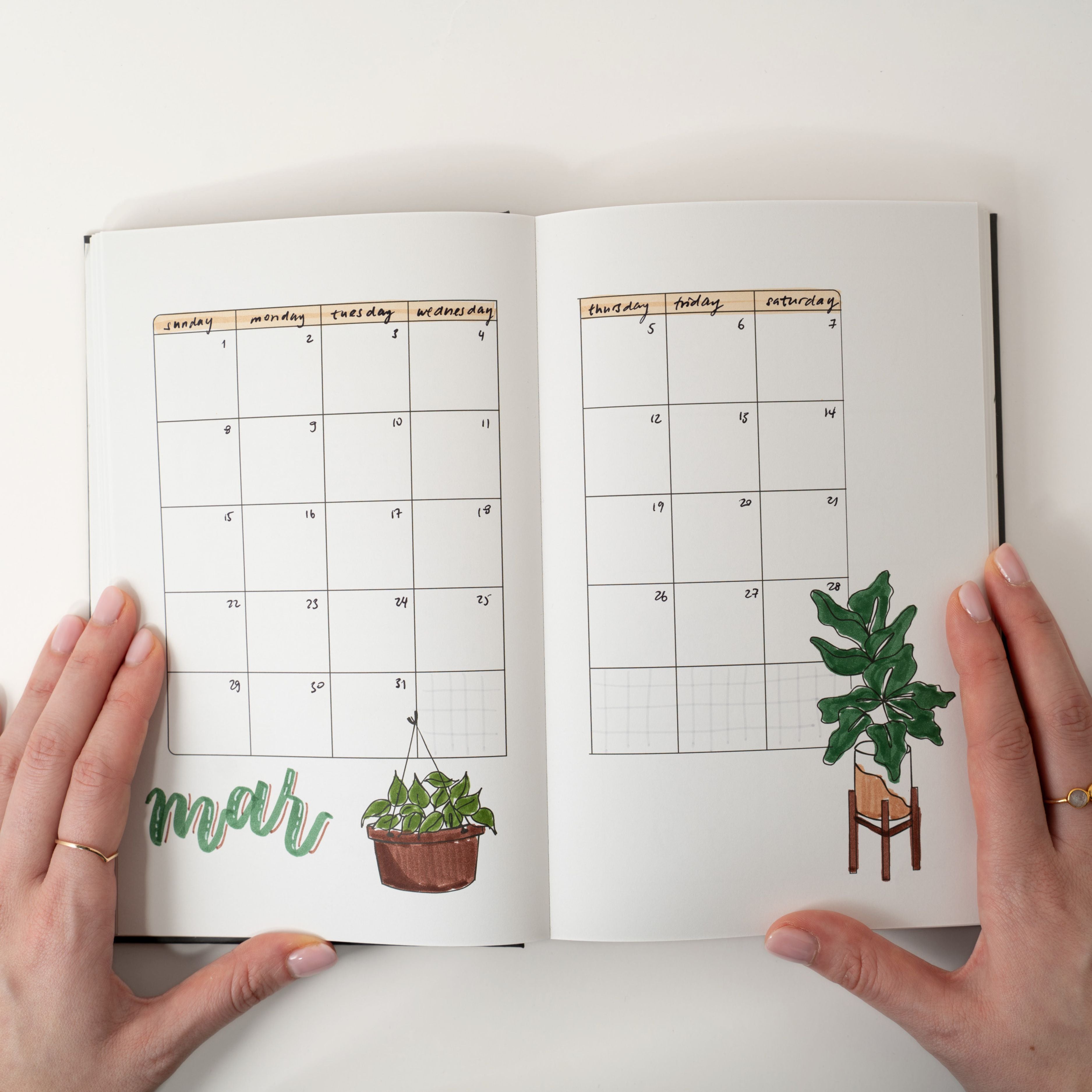 12-month Undated Bullet Journal Planner