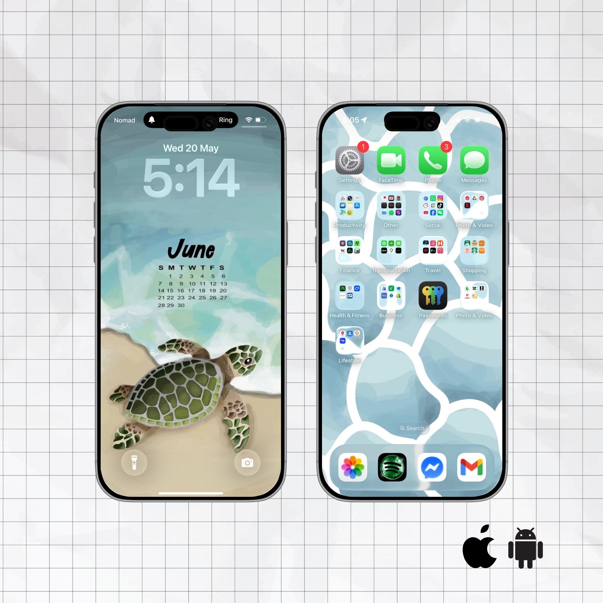 FREE Phone Wallpaper | June Sea Turtle