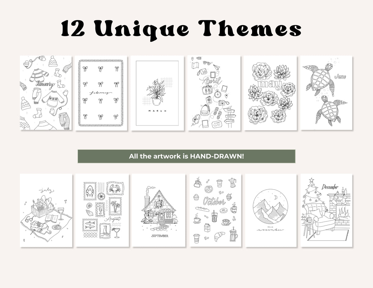 2027 Pre-Drawn Bullet Journal Planner