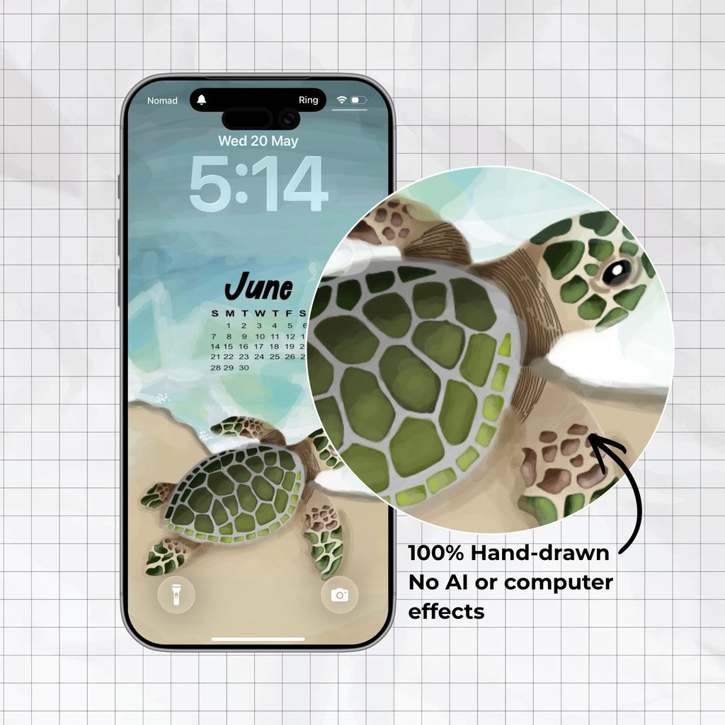 FREE Phone Wallpaper | June Sea Turtle